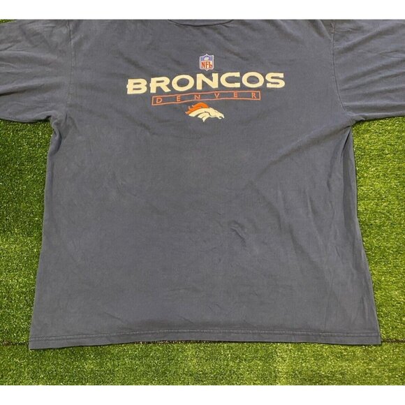 Denver Broncos shirt mens extra large long sleeve Y2K Retro blue adult NFL Q - Picture 5 of 11